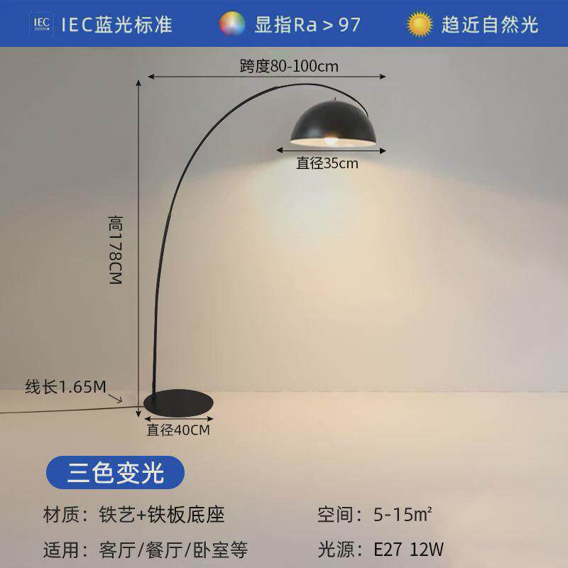 奶油风法式落地灯客厅沙发旁卧室高级设计感网红钓鱼灯装饰氛围灯