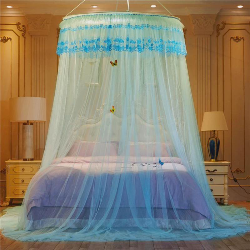 卧室宫廷吊顶蚊帐免打孔公主风加密蚊帐家用欧式1.8m床吸顶免安装