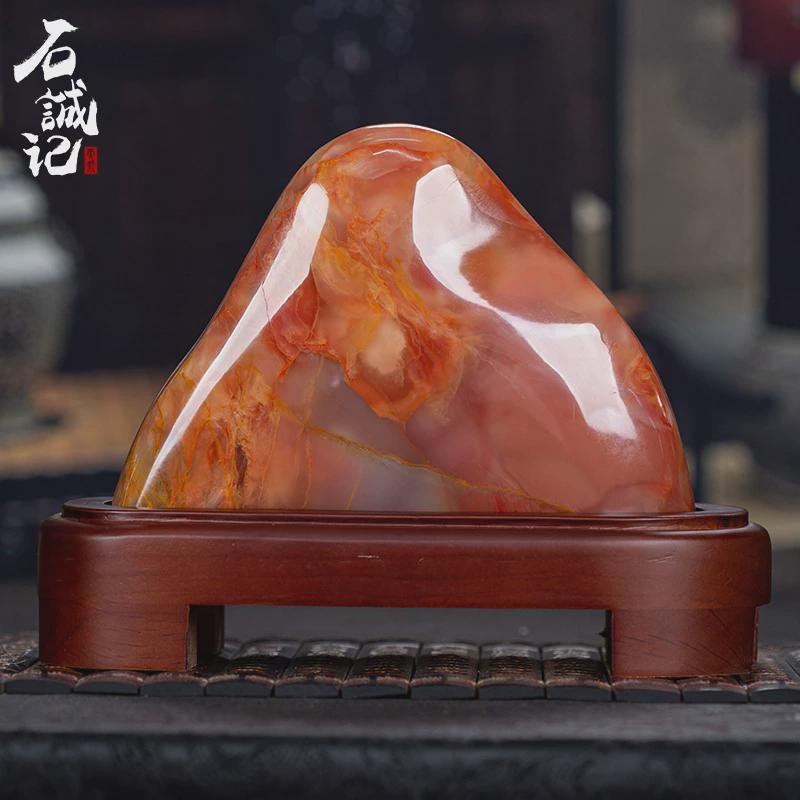 石诚记天然原石靠山摆件客厅办公室玄关摆设奇石玉石工艺品石敢当