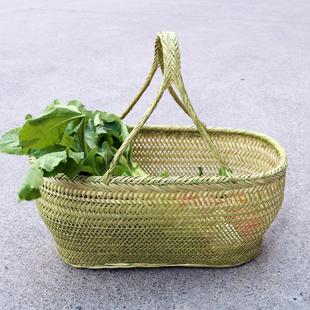 9wor家用竹编厨房收纳篮竹筐鸡蛋手提篮子水果篮买菜筐竹篮竹编织