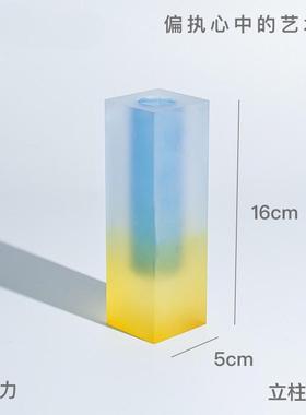 dart造方柱花瓶摆件简约北欧ins亚克力梦玻璃气泡花器插花水培