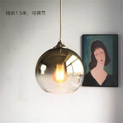 北欧后现代圆球吊灯简约卧室床头创意颜色餐厅轻奢吧台渐变玻璃灯