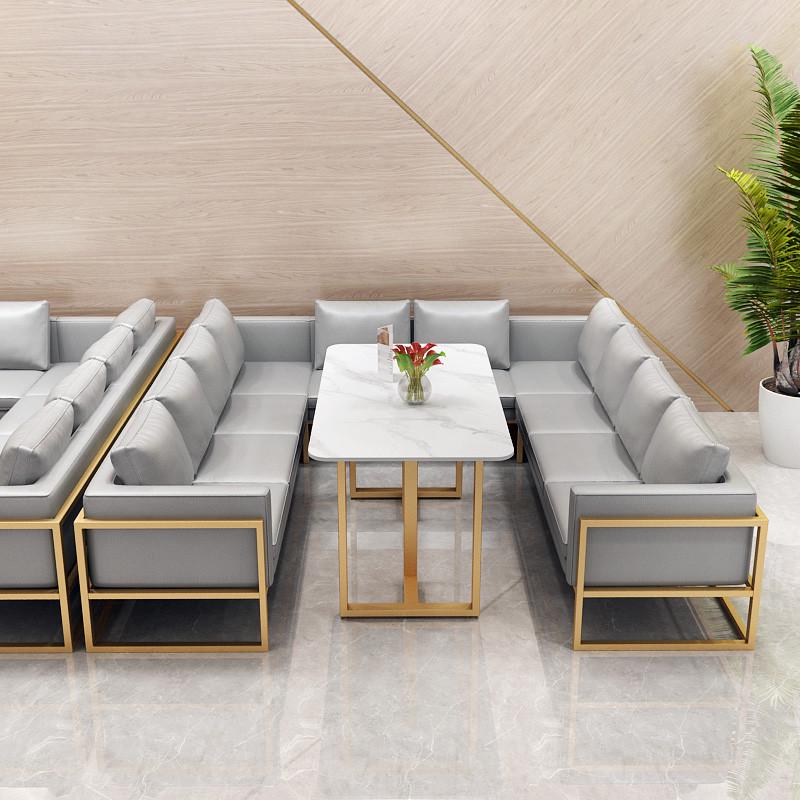 北欧商用清吧休息区咖啡厅休闲会客酒吧皮革茶餐厅沙发卡座餐桌椅