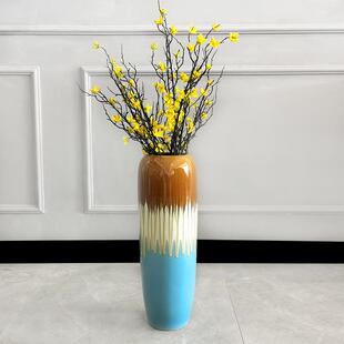 批发高60cm景德镇干花现代简约大号陶瓷客厅玄关落地花瓶中式插花