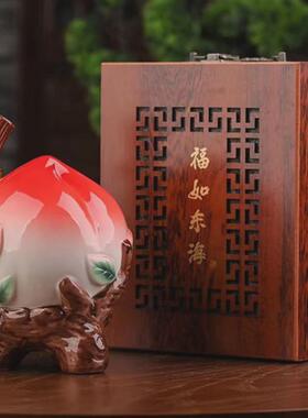 63n密封陶瓷空酒瓶1斤3斤5斤绿色白菜现代家用酒壶存藏白酒坛酒罐