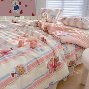 水洗双层皱皱纱夏凉被单双人品空调被可机洗礼夏被薄被子批发