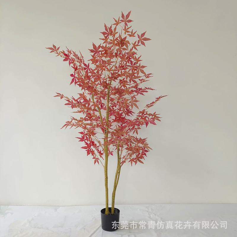 仿真红枫树枫叶树假树造型树假红枫酒店商场景观装饰红枫树现货