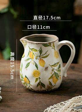 复古田园风陶瓷花水培器皿瓶创意花瓶摆件客厅插花壶创意美式新款