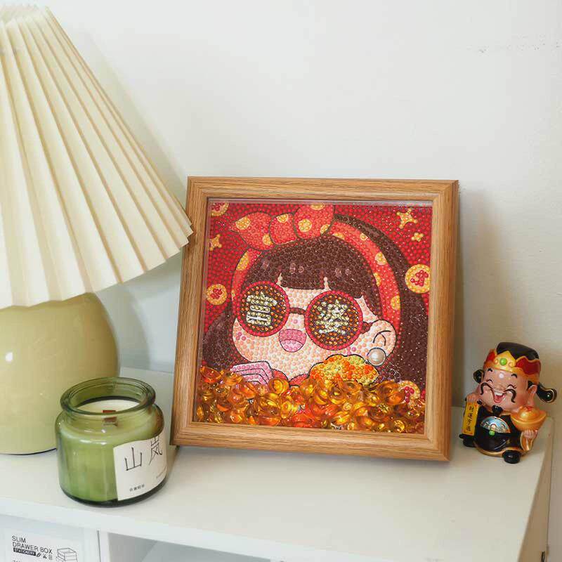 免装裱2024新款钻石画带框手工diy十字绣客厅摆件公主人间小富婆