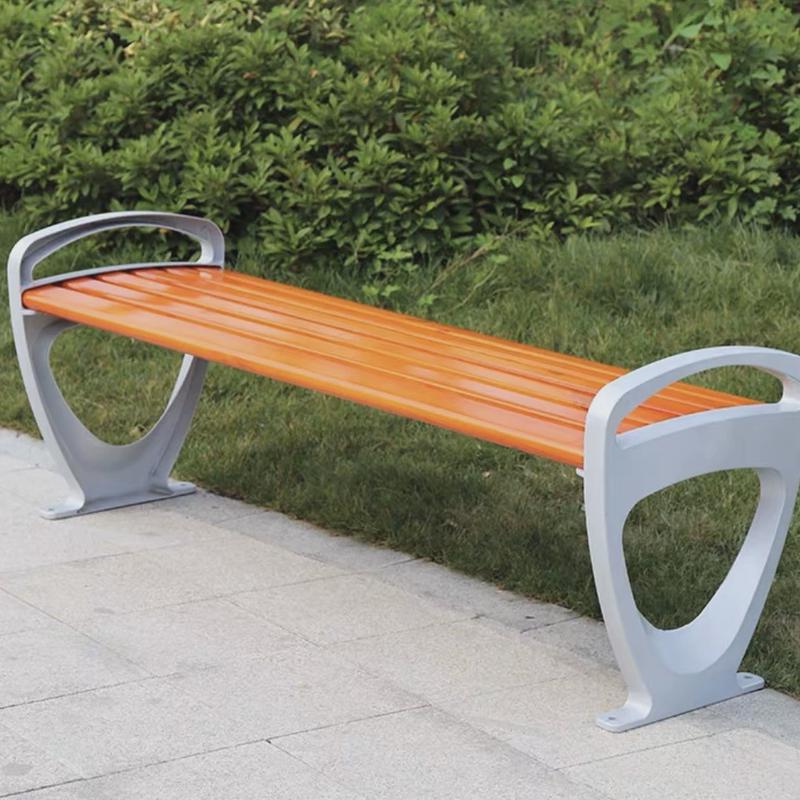 户外公园椅公共休闲座椅防腐木实木铸铁艺铝小区广场靠背椅长条凳