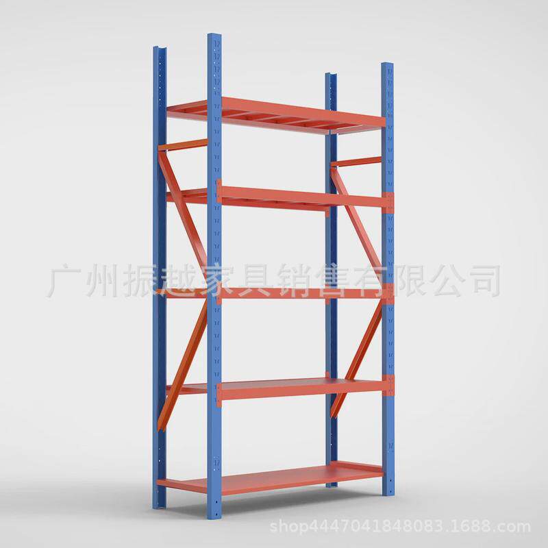 钢制货架仓储固定三层简约仓库卡扣式货架重型货架