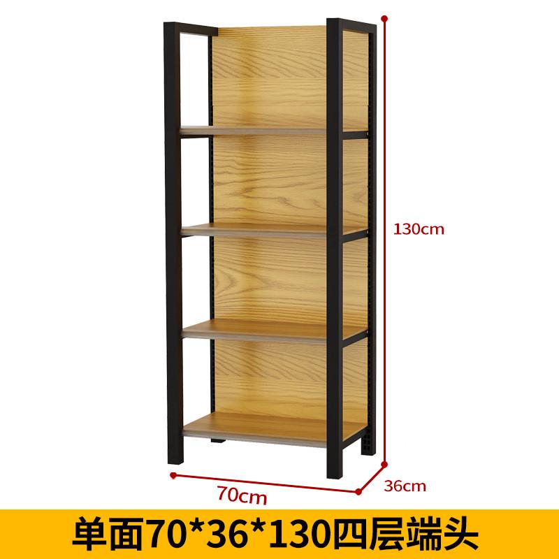 四柱木纹超市货架展示架多层置物架商超加厚便利店新款靠墙单双面