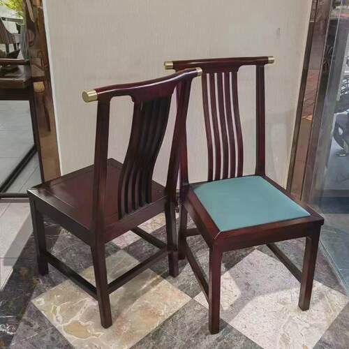 设计师实木餐椅古典家用实木椅子接待处售楼处民宿酒店靠背椅凳子