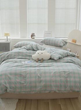 9wor【】复古格简约水洗棉三四件套小清新学生宿舍纯