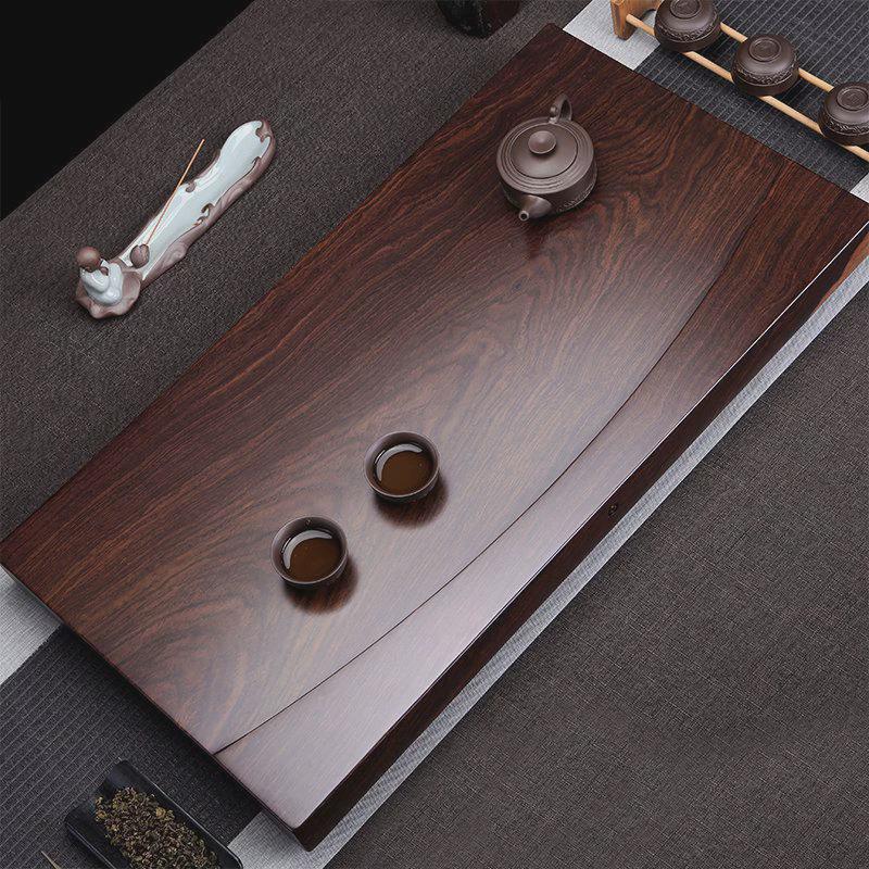黑檀木茶盘带楠实木家用金丝排水茶盘花梨木电木整块茶台大板茶桌