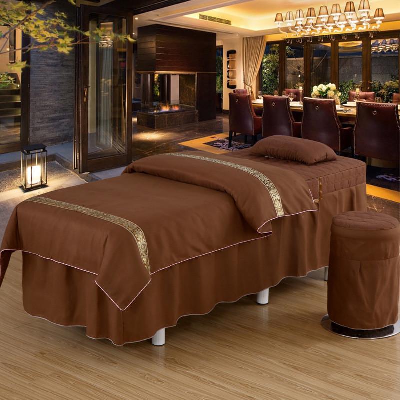 美容院床罩四件套单件60/70宽方头床套梯形头欧式按摩圆头