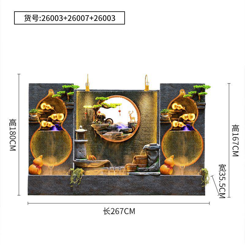 家居葫芦室内喷泉流水景假山摆件客厅加湿器创意阳台庭院鱼缸轻奢
