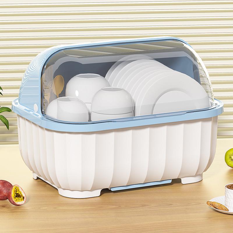 厨房沥水碗柜带盖放碗箱装碗碟碗盘餐具家用小型置物架碗筷收纳盒