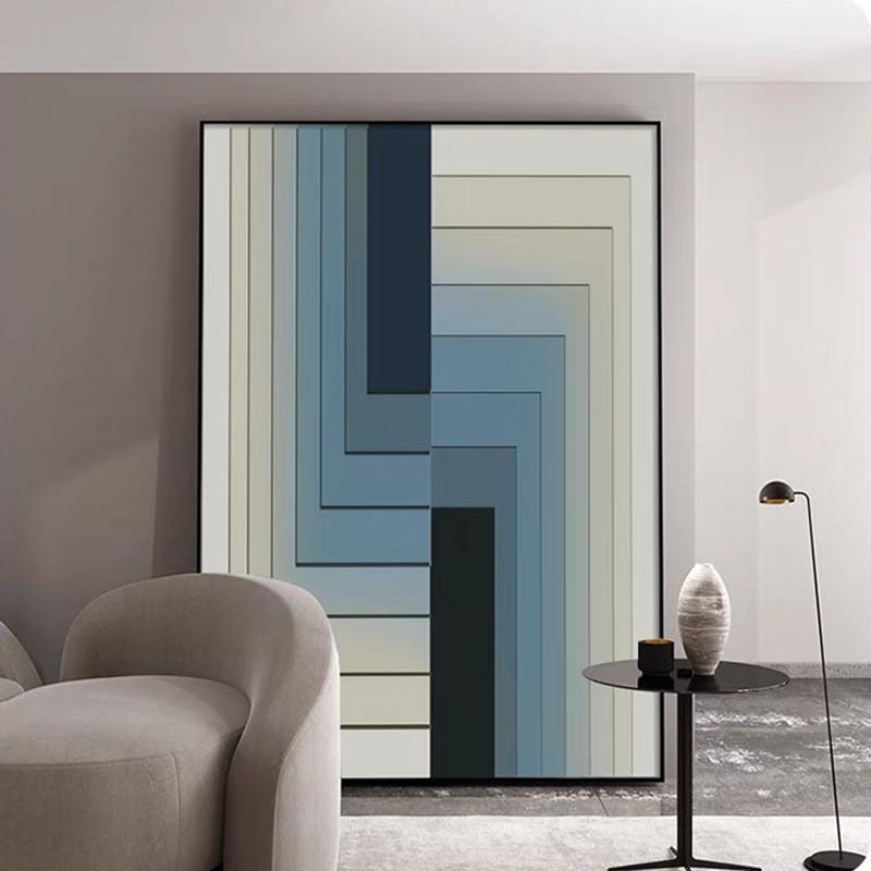 现代简约卧室装饰画层次空间立体感挂画几何抽象客厅走廊背景壁画图片