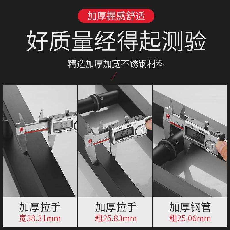 钢化玻璃门不锈钢拉手方管黑色大门拉手ktv木门铝合金推拉门把手