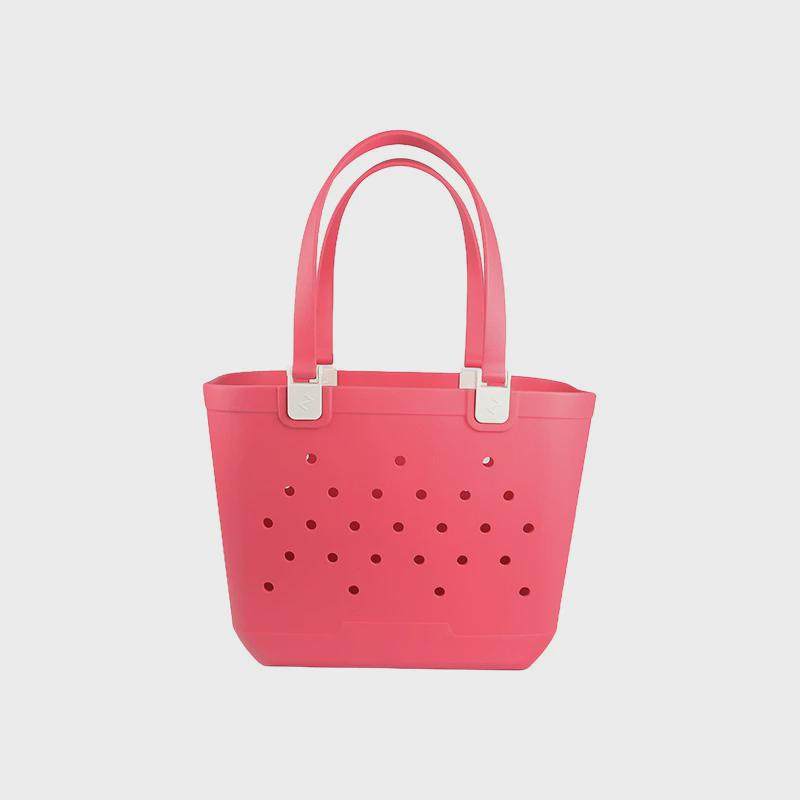 现货供应新款eva手提柔软女式纯色海边度假收纳洞洞沙滩包菜篮子
