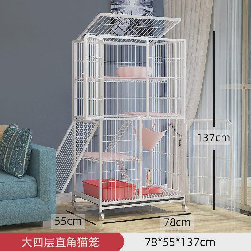 猫笼笼子大二层三层猫窝大型舍别墅猫咪宠物笼子可折叠带厕所厂家