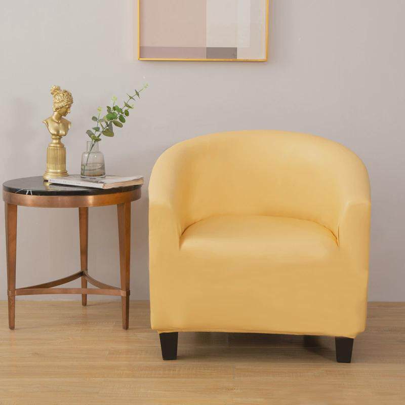 皮革单人俱乐部椅子套沙发套全包坐垫美式卡座沙发罩半圆形