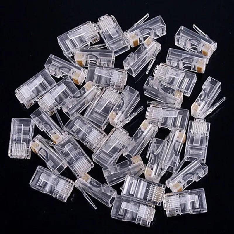 RJ458P8CCAT5E1U镀金网络超五类水晶头0.35厚三叉大铜片1000个