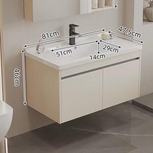 一米二加厚蜂窝浴室柜铝陶瓷一体盆卫生间小户型40宽加深洗手台盆