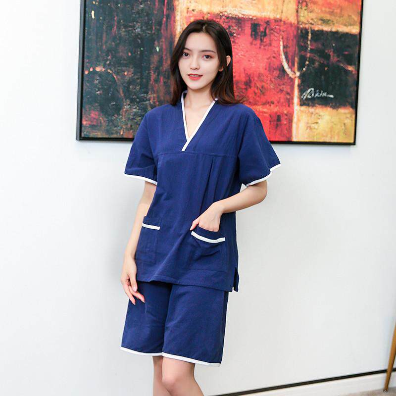 6b76【多色】纯棉汗蒸服女款男士浴服加大码桑拿足情侣服疗汉