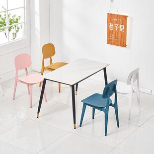 经济型快餐店食堂桌椅组商用咖啡厅汉堡甜品店清吧奶茶店岩板桌