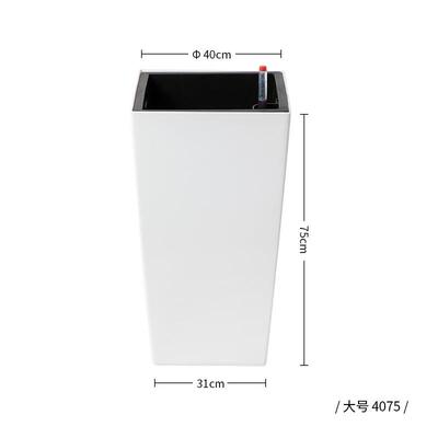 客厅方型大号懒人花盆白色种植盆欧式高档自吸水懒人塑料树脂花盆