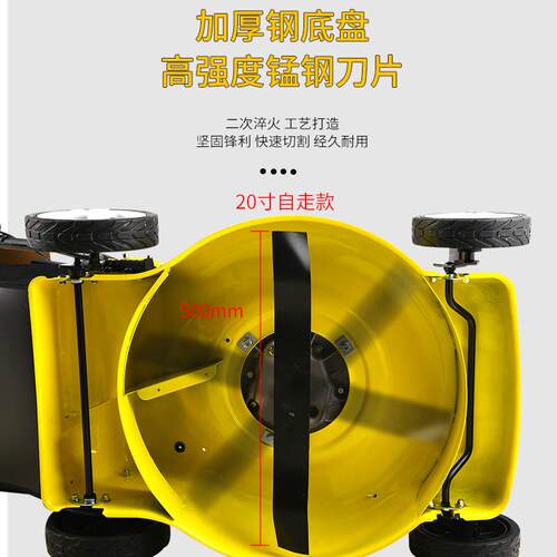 出口四冲程汽油草坪机20寸打草机自走式园林除草机手推式割草机