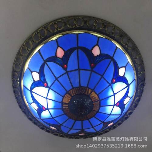 蒂凡尼吸顶灯地中海简约美欧式装饰衣帽间卧室led过道阳台客厅圆