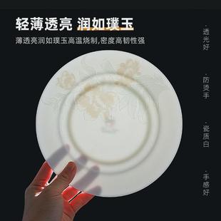 欧式 10只装 骨瓷平盘碟子西餐牛排餐盘家用北欧盘子轻奢陶瓷浅盘子