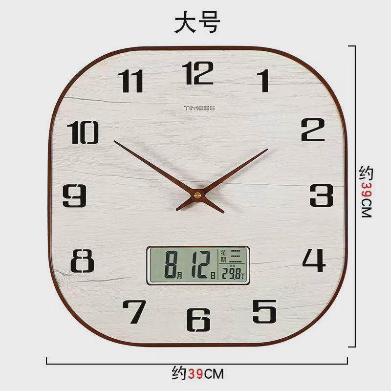 si6k2023新款挂钟静音家用简约正方形白色钟表时尚万年历客厅挂表