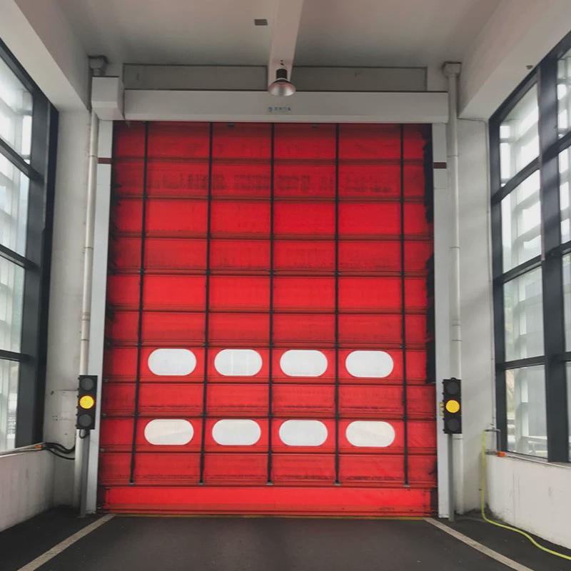 热销批发自动升降pvc大型堆积门工业柔性大门快速工厂抗风防尘堆