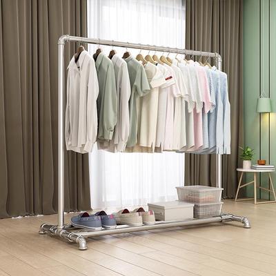 9la3晾衣架加粗家用落地立式凉衣架双层衣帽架收纳衣柜挂衣杆阳台