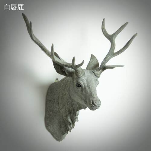 墙饰挂饰壁饰羊头摆件欧式鹿头鹿角壁挂复古挂件创意动物墙壁饰品