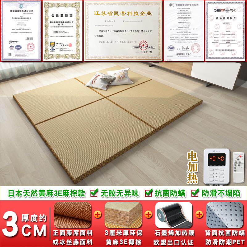 电加热榻榻米垫子椰棕床垫塌塌米加热踏踏米地垫电热炕垫可定