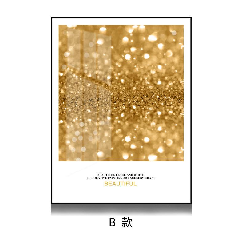 北欧后现代金色沙发客厅装饰画loft样板房简约抽象轻奢背景三联画