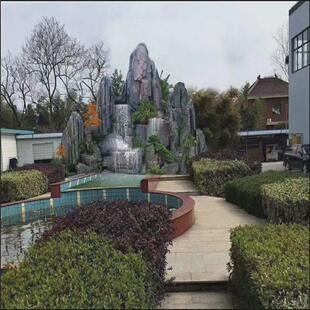 庭院枯山水黑山草坪然假山黑山石公园景观石假山斑驳石石天石材