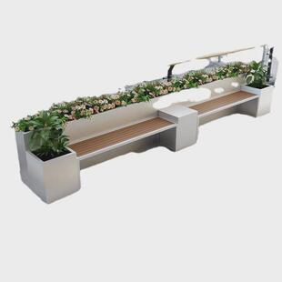 户外座椅座凳卡座花箱组合铁艺广场商业街休息凳景观花池室外阳台