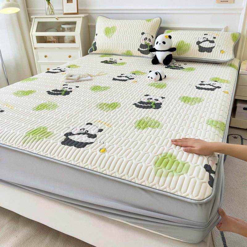 新款乳胶床笠三件套夏季防滑乳胶凉席可折叠床垫保护罩机洗冰丝席