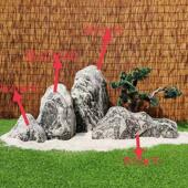 雪浪石切片组合造景庭院景观石大型假山石日式 饰石头 室内枯山水装