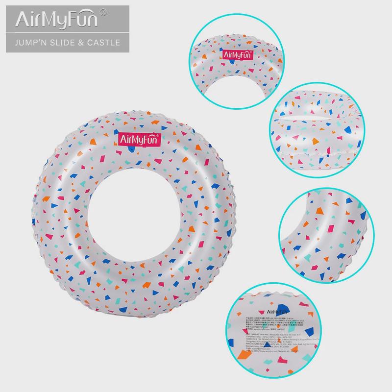 amf|游泳圈网红款成人大号泳圈救生圈充气pvc游泳圈碎花泳圈