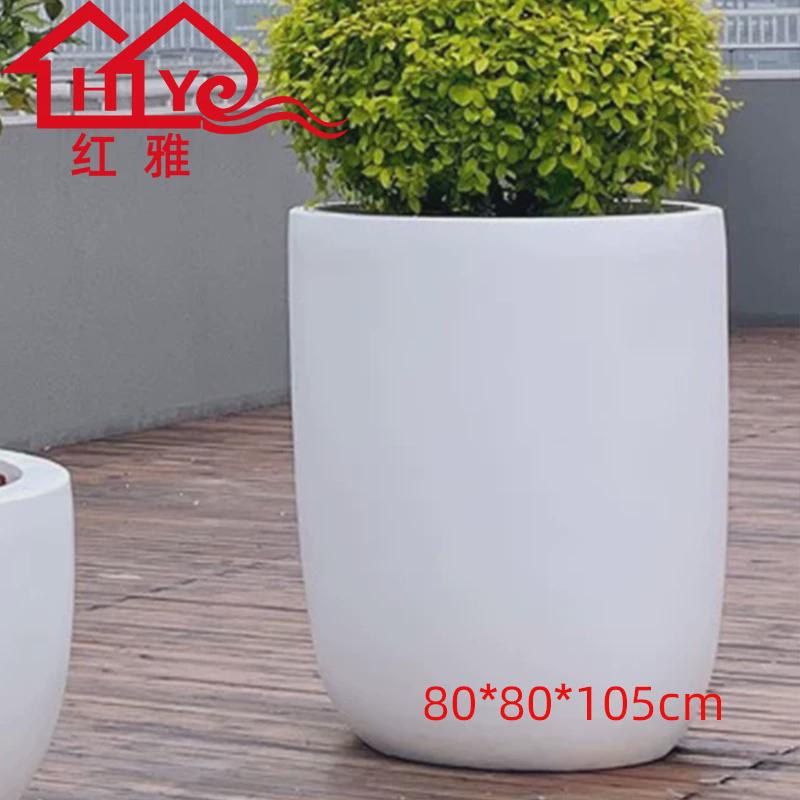 户外花池长方形花箱商场美陈组合花盆广场大号景观玻璃钢圆形树池