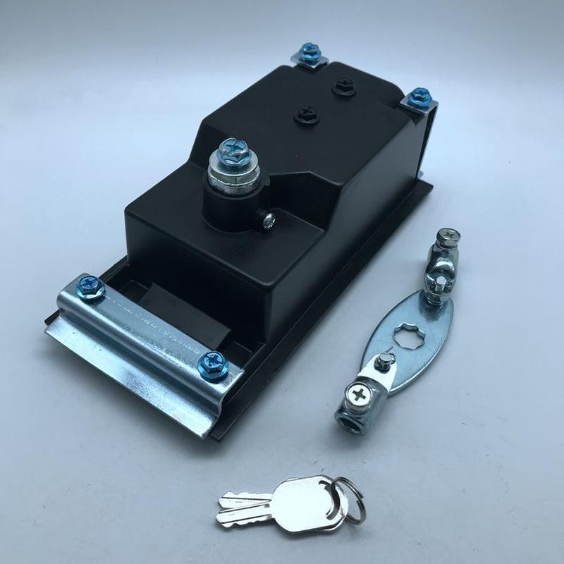 MS888-1带锁芯黑色面板锁，箱变锁，箱式变电站锁，美变配电箱锁