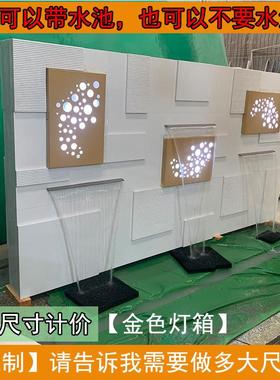 大气石材水幕墙流水墙喷泉鱼缸别墅庭院酒店阳台造景假山鱼池装饰