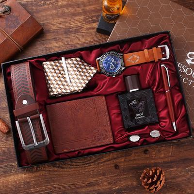 7pcs/set Wrist watch  Perfume  wallet gift for man boyfriend